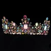 Baroque Royal Queen Crown Colorful Jelly Crystal Rhinestone Stone Wedding Tiara for Women Costume Bridal Hair Accessories6119266
