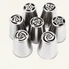 Nieuwe 7 stks Russische Tulip Icing Piping Nozzles Pastry Decorating Tips Cake Cupcake Decorator Rose Keuken Accessoires Promotie