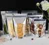 Transparent Foil Stand Up Pouchs Zipper Lock Resealable Plastic Bags Food Storage Ziplock Bag Kitchen Accessories Packaging Pouch