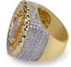 Iced Out Christian Prayer Sign Ring för män Kvinnor Lyxig designer Bling Diamond Flash Ring Guld Silver Koppar Zircon Par Lover Ring Jewel