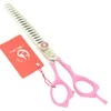 7.0INCH Professionell Pet Grooming Saxar Set Pet Fur Clippers Dog Shears Straight Thinning Curved Scissors