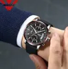 Nibosi Men Watches Top Brand Luxury Maschio Pelle Impermeabile Sport Quartz Chronograph Military Orologio da polso orologio Relogio Masculino