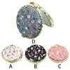 Mini miroir de maquillage pliable de poche rond, Vintage, Double face, imprimé Floral, Style chinois, outil cosmétique Compact, Portable, 1 pièce