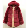 Tiaraka winter dikke warme faux bont jas vrouwen plus maat capuchon met lange mouw faux bont jas luxe winterjassen bontjas