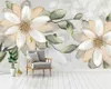 3D写真の壁紙ヨーロッパのレトロな牧歌的な手描きの花の抽象的な背景の壁絵画HD装飾的な美しい壁紙