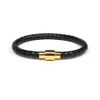 Gold Silver Bracelets Watch Wholesale 10pcs/lot Top Quality Simple Genuine Leather Bracelet With Sainless Steel Mens Jewelry