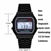 2019 f 91w led elektronische Uhr Herren Sportuhren Edelstahl Digital Uhren Studierende Datum Digital Watch Armbanduhren Smart