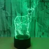Jul Creative Small Night Light Fawn 3D Colorful Touch Lamps Visual LED Lights Gift Atmosphere Lamp3186686