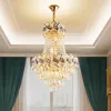 Lustres en cristal modernes américains Luminaire LED Lustre en cristal luxueux K9 Accueil Hôtel Lobby Hall Restaurant Lampes suspendues