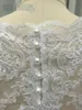 Giacci da sposa in pizzo in calo per donne 34 maniche lunghe Bolero Bateau Pearls Wedding Giacca Plus size1514524