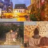 Christmas Solar String Lights 33/66FT 100/200LED Copper Wire Lights 8 Modes Fairy Waterproof Outdoor String Lights for Patio Garden Gate