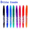 8pcs/set New 0.5mm Erasable Pen Colorful 8 Color Magic Gel Ink Pen Drawing Painting Tool Student Writing Tools Office Stationery