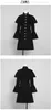 New design womens stand collar single breasted black color poncho cloak style long flare sleeve slim waist woolen abrigos coat casacos