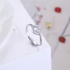 Zirkoon Solitaire Ringen Sterling Zilver Geometrische Patroon S925 Zilveren Ring Romantische Unieke Ontworpen Sieraden Engagement Party Gifts Potala073