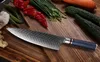 Chef Knife Damasco Aço 85 polegadas Profissional Faca de cozinha japonesa Sharp Gyutou Kiritsuke Resina Utilitário Honeycomb Handle Cooki3527975