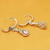 Bijoux en gros de mode Glamour Zircon Boucles d'oreilles Mode Blanc K Argent Plaqué Femmes Joker Bijoux