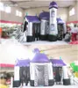 Customized Halloween Inflatable Ghost Tunnel 6m Length Horrific Haunted House Blow Up Spooky Castle With Devil For Holiday Decoration