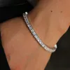 Bling bling cz pavimentada cadeia de tênis pulseira pulseira para mulheres homens hip hop pulseira jóias com jóias de ródio banhado por atacado