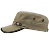 Mens Womens 100% boné de beisebol do algodão ajustável sarja Corps Plano Exército Top Plain Vintage Cadet Runner Golf Sports Militar Hat