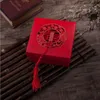 Scatola di caramelle rossa doppia felicità in stile cinese con nappa decorazione di nozze bomboniere e regalo per gli ospiti ZC1469