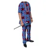2019 Zomer Afrikaanse Mens Pant Set Traditionele Top en Broek Set Dashiki Afrikaanse Wax Print Kleding Plus Size Pant Suits WY324