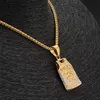 Plaqué Or Hip Hop Collier Drôle Jersey Pendentif Glacé Sur La Chaîne De Roche pour Hommes De Mode Bijoux Cadeaux