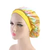 Mulheres muçulmanas Ampla Trecho De Cetim De Seda Respirável Bandana Sleeping Chapéu Do Turbante headwrap Bonnet chemo cap Acessórios Para o Cabelo