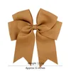 Large Cheer Bow Baby Girl Solid Ribbon Cheer Bows with Alligator Clip Handmade Girls Cheerleading Bows 20Pcslot B111092303