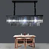 2019 new Modern Rectangular Lustre Crystal Chandelier Light Semiflush Mount Crystal Chandeliers Lighting Fixtures For Living Room