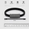 Câbles de chargeur de bracelet en cuir Type-C Bracelets USB Câble de charge de données de charge Cordon de synchronisation 22,5 cm Chargeurs rapides pour cadeau de téléphone Android