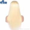 MikeHair Blonde Human Hair Wig # 613 Brasiliansk Rak Lace Front Wig med baby hår för svarta kvinnor