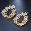 Fashion- Women Branch Stud Earrings With Luxury Zircon Silver Color Earrings for Bridal brinco Indian Jewelry bijoux