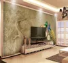 3Dエンボス加工の大きな木の孔雀の背景の壁の絵の3D壁画のための壁紙の居間のための壁紙