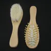 Newborn Brush And Comb Set Soft Bristles Brush Wooden Comb Infant Natural Wool Kids Care Kit Comb Brush