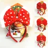 Dekoracje świąteczne łuk głowa czerwona bowknot duże włosy obręcze urocze dziewczyny dzieci dekoracja imprezowa
