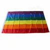 Rainbow Banner Flags 90x150cm Lesbian Gay Pride Polyester Flag Banner Flags Party Supplies Rainbow Flag 100pcs