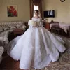 Sparkly Crystal Beaded Ball Gown Wedding Dresses Luxury Off Shoulder Appliqued Plus Size Saudi Arabic Dubai Bridal Gown vestidos de novia