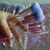 Tamax 7pcs Crystal Makeup Brush sets Mermaid Unicorn Glitter blink Concealer Make up Brush Powder liquid Blusher Shading Eyeshadow maquiagem