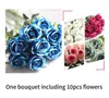 10 pcs/lot décor latex Real touch matériel Fleur Artificielle Rose Bouquet De Mariage Home Party Décoration Faux Soie unique tige Fleurs Floral