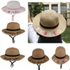 10 Style Brev Broderi Barns sommar Straw Hat Barnens Sun Hat Beach Hat Gratis frakt DC295