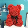 Toys With Gift Box 24cm Artificial Bear of Roses Teddi Bear Rose Flower Gifts for Women Valentines Gifts Drop1589125