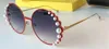 Luxo 0295 Sunglasses Brand Designer Charming With Pearl Woman Fashion Round Glasses Sun Glasses Proteção UV de alta qualidade com 1932282 original