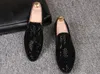 Fashion Casual Glitter Flats Men Designer Męskie buty do sukienki cekinowe mokasyny męskie czarne kryształowe buty 38-43n41 499 s 38-43n41 764