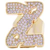 Nowy przylot złoto lodowane diamentowe angielskie litery pasma pierścionków miłośnicy Regulowane otwarte mankiet palców pierścienia urodzinowe prezenty biżuterii dla M305C