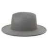 2020 Fashion Grey Red Patchwork Felt hatt kvinnor män bred grim imitation ull jazz fedora hattar panama trilby cap trend gambler hat216g