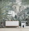 3d lågt pris tapet nordisk tropisk växt kokosnöt träd djur elefant landskap dekorativa vackra väggpapper