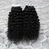 Tape in Hair Extensions mongolian kinky curly hair 10"-26" Tape in Human Hair Extensions 40Piece