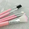 5er-Set Opp-Beutel-Make-up-Pinsel, rosa Mini-schöne Make-up-Tools, Puderpinsel, Lippenbusch 7560553