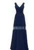 Sexiga brudtärna klänningar Long Maid of Honor Dress Billiga Skräddarsydda V-Neck Chiffon Hot Sale Formal Party Gowns