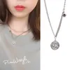 Vintage podwójny naszyjnik pentagram żeńska koreańska osobowość Nowe karty koła słonia wisiorek Choker Naszyjnik 4782389